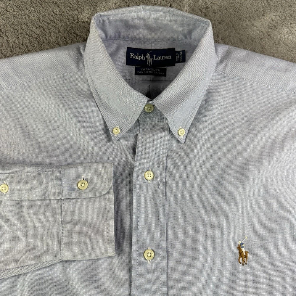 Ralph Lauren Yarmouth Oxford Mens 15.5-34 Light Blue Dress Shirt Vintage